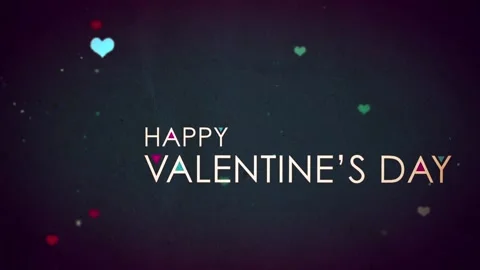 Abstract Valentines Day Message with Confetti and Hearts Motion Background Stock Footage 143128982