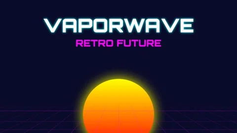 Abstract vaporwave background loop: Neon synthwave aesthetic and retro digi.. Stock Footage 337503118