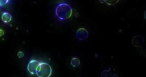 Abstract various multicolored air bubbles in rising water in slow motion Stock Footage 277590942