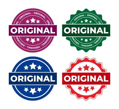 Abstract Vector 100 Percent Original Tag Colorful Icon Design Template Stock Illustration