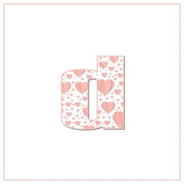 Abstract vector alphabet - d made from heart - alphabet set Stock Illustration