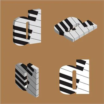 Abstract vector alphabet - d made from piano - alphabet set Stock-Illustration