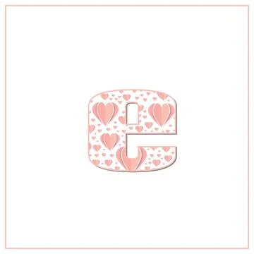 Abstract vector alphabet - e made from heart - alphabet set Stock Illustration