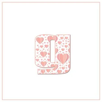 Abstract vector alphabet - g made from heart - alphabet set Stock Illustration