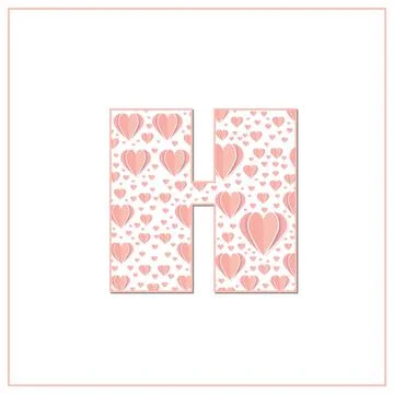 Abstract vector alphabet - H made from heart - alphabet set Illustrazione stock