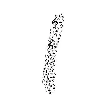 Abstract vector alphabet - i made from music notes - alphabet set Illustrazione stock
