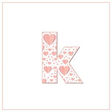 Abstract vector alphabet - k made from heart - alphabet set Stock Illustration