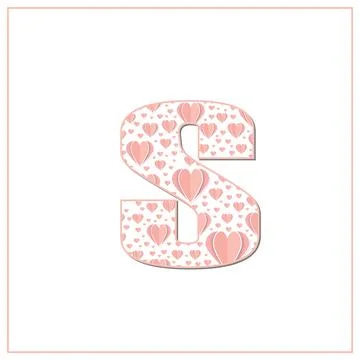 Abstract vector alphabet - A made from heart - alphabet set Stock Illustration