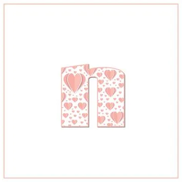 Abstract vector alphabet - n made from heart - alphabet set Stock Illustration