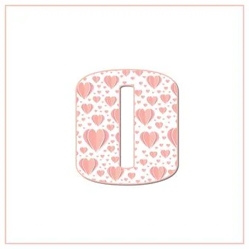 Abstract vector alphabet - O made from heart - alphabet set Stock Illustration