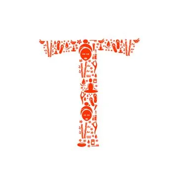 Abstract vector alphabet - T made from Icon Spa - alphabet set. Stock Illustration