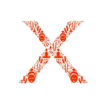 Abstract vector alphabet - X made from Icon Spa - alphabet set. Stock-Illustration