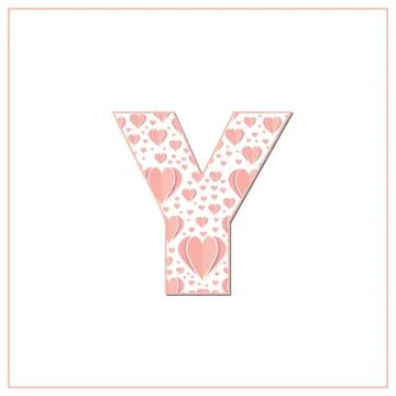 Abstract vector alphabet - Y made from heart - alphabet set Stock Illustration