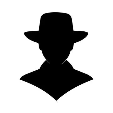 Abstract Vector Anonymous Person in Hat Icon or  Logo Design Template Stock Illustration