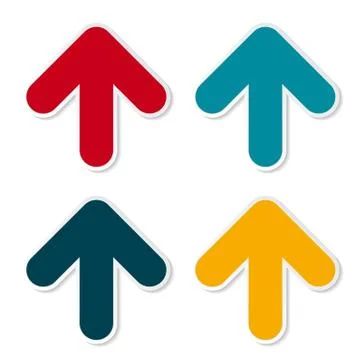 Abstract Vector Arrow Icon Template. Vector Illustration of Curs Illustrazione stock