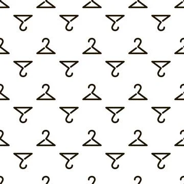 Abstract vector art white gray hanger seamless pattern Stock Illustration