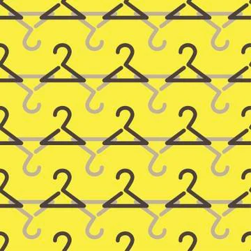 Abstract vector art yellow hanger seamless pattern Stock Illustration