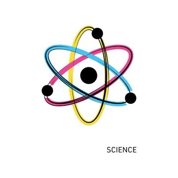 Abstract vector atom icon science symbol isolated イラスト素材
