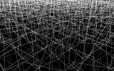 Abstract vector backdrop, wallpaper. Countless random wireframe boxes. Illustrazione stock