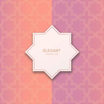Abstract vector background in arabian style made of gold geometric line. Stock Illustration
