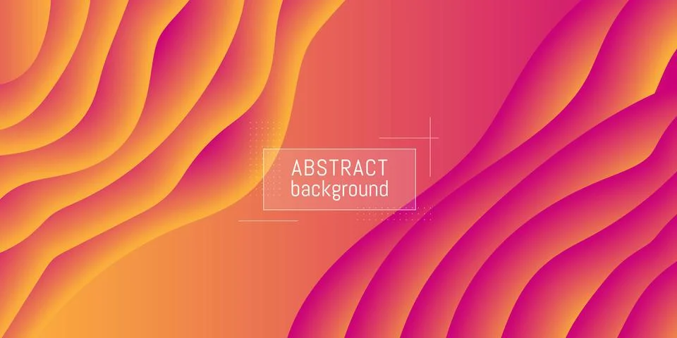 Abstract vector background. Beautiful waves. Raspberry orange gradient. Stock Illustration