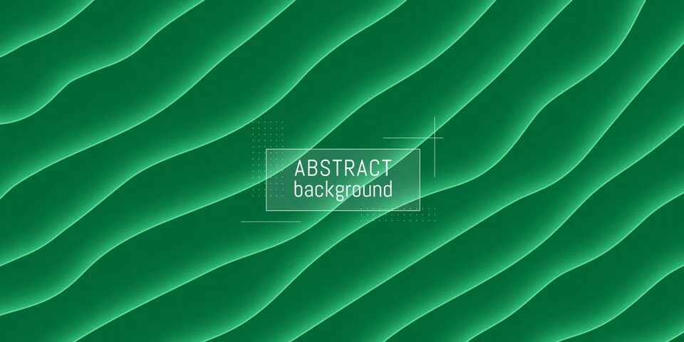 Abstract vector background. Beautiful waves.Green gradient. Stock Illustration