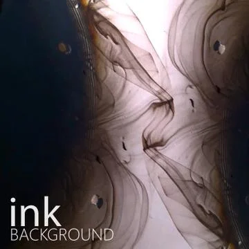 Abstract vector background of black fluid ink swirling in water Stock Illustration