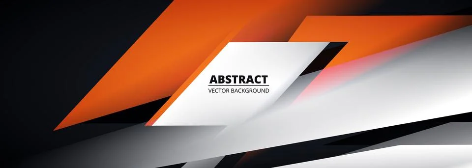 Abstract vector background with black, orange and white geometric shapes. Vector Stock Illustration
