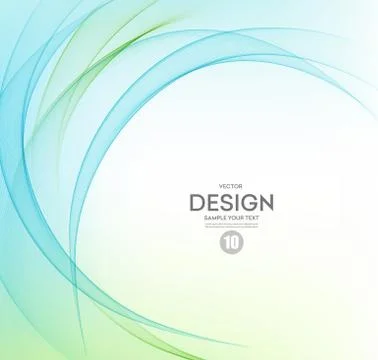 Abstract vector background, blue and green wavy Stock Illustration