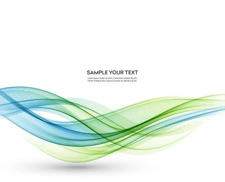 Abstract vector background, blue green wavy Stock Illustration