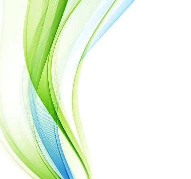Abstract vector background, blue green wavy Stock Illustration