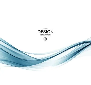 Abstract vector background, blue wavy Stock Illustration