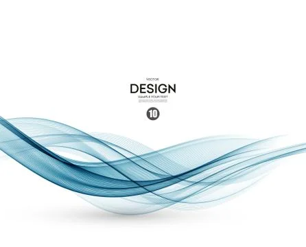 Abstract vector background, blue wavy Stock Illustration