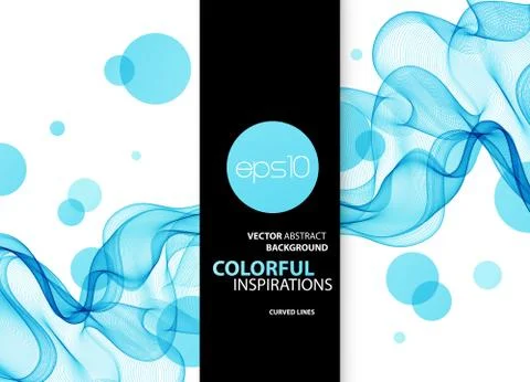 Abstract vector background, blue wavy Stock Illustration