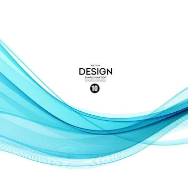 Abstract vector background, blue wavy Stock Illustration