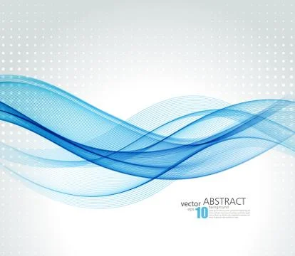 Abstract vector background, blue wavy Stock Illustration