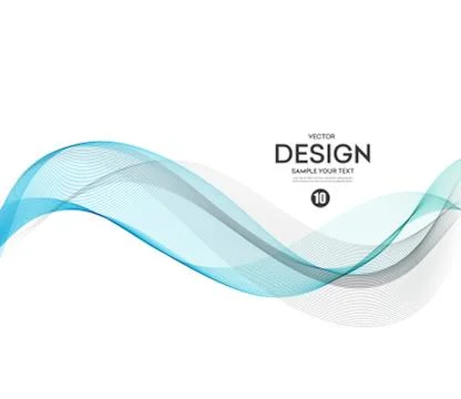 Abstract vector background, blue wavy Stock Illustration