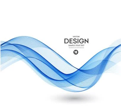 Abstract vector background, blue wavy Stock Illustration