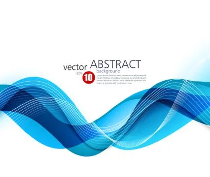 Abstract vector background, blue wavy Stock Illustration