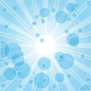 Abstract vector background with bubbles in blue color. Stock Illustration
