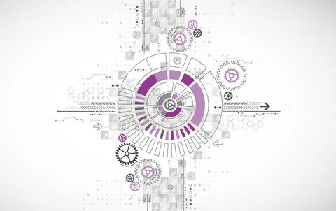 Abstract vector background. Circle technology or science concept. Stock Illustration