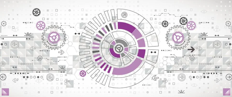 Abstract vector background. Circle technology or science concept. Stock Illustration