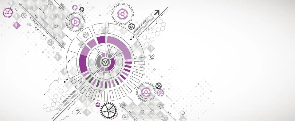 Abstract vector background. Circle technology or science concept. 스톡 일러스트