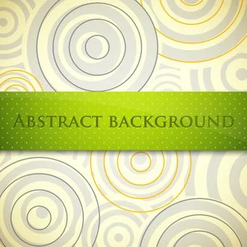 Abstract vector background with circles and green label Stock Illustration