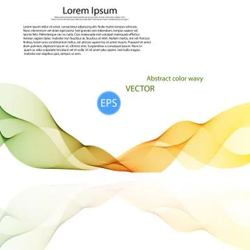 Abstract vector background, color transparent waved lines for brochure, website Illustrazione stock