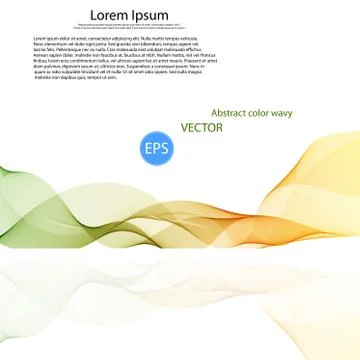 Abstract vector background, color transparent waved lines for brochure, website Illustrazione stock