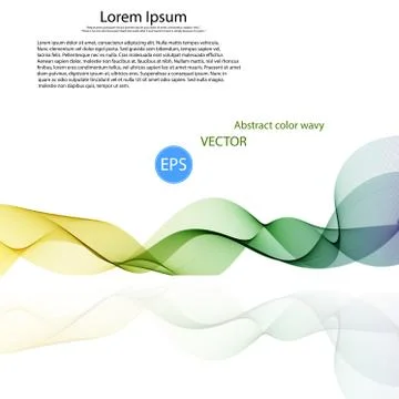 Abstract vector background, color transparent waved lines for brochure, website Stock Illustration