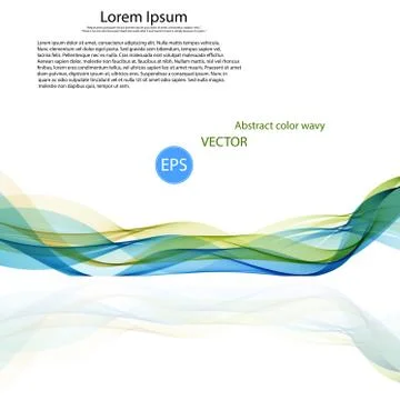 Abstract vector background, color transparent waved lines for brochure, website Stock Illustration