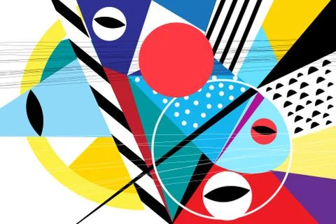 Abstract vector background with different geometric elements Stock Illustration