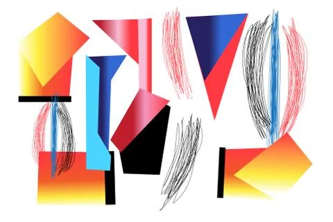 Abstract vector background with different geometric elements イラスト素材